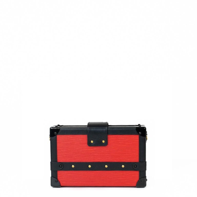 LOUIS VUITTON, Petite Malle in red leather For Sale at 1stDibs