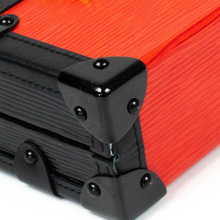 LOUIS VUITTON, Petite Malle in red leather For Sale at 1stDibs