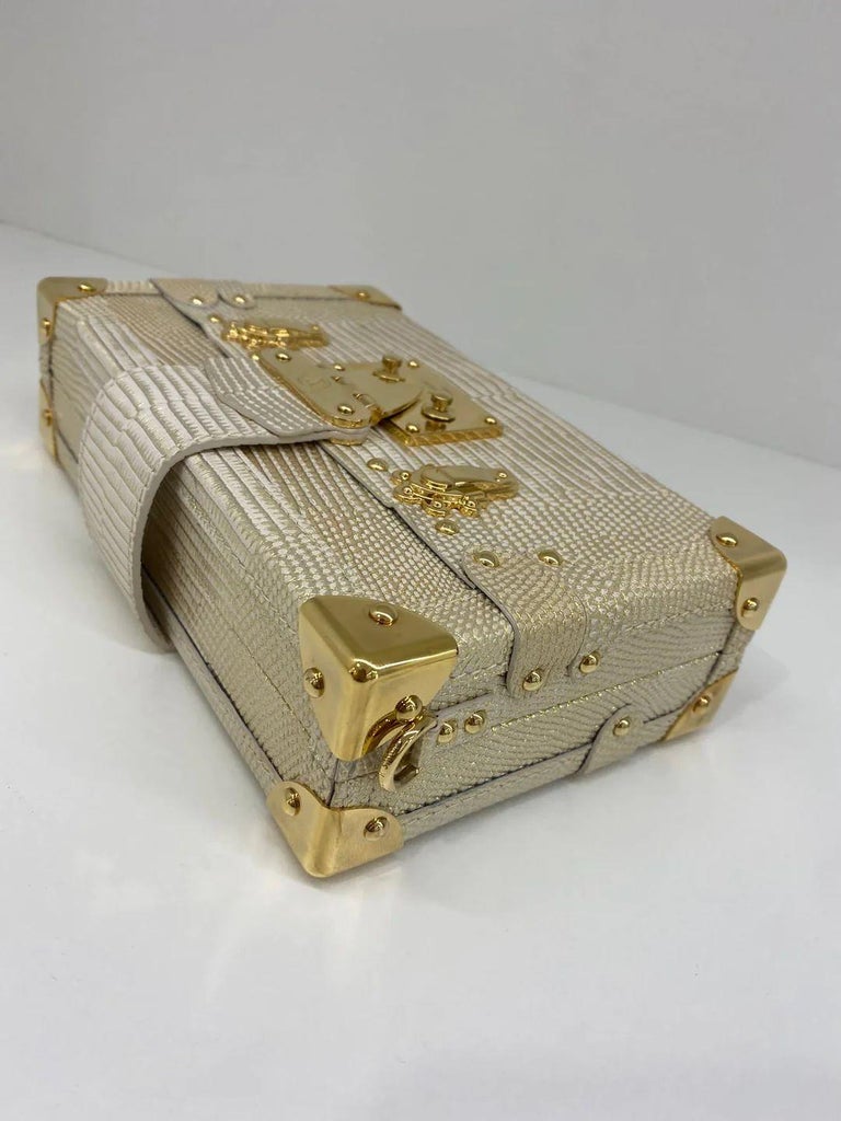 Louis Vuitton Petite Malle Lizard Gold For Sale at 1stDibs