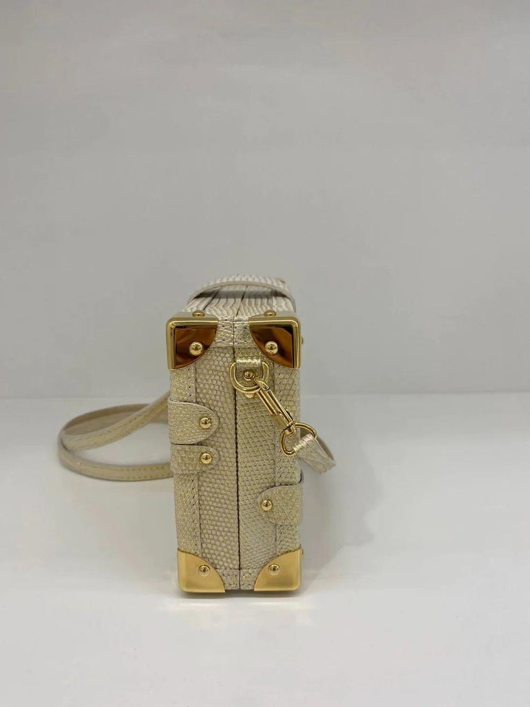 Louis Vuitton Petite Malle Lizard Gold For Sale at 1stDibs