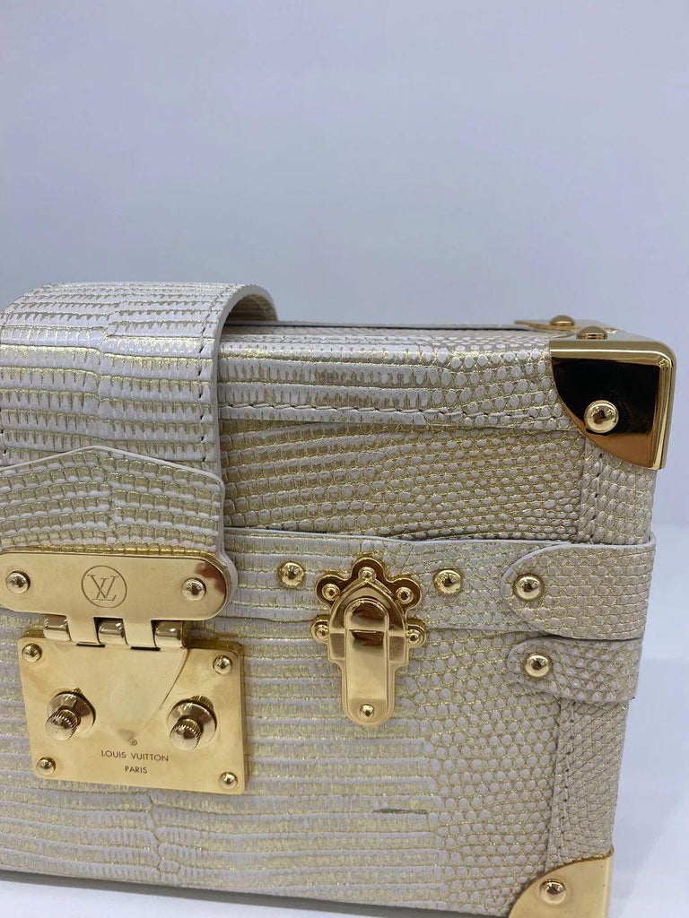 Louis Vuitton Petite Malle Lizard Gold For Sale at 1stDibs