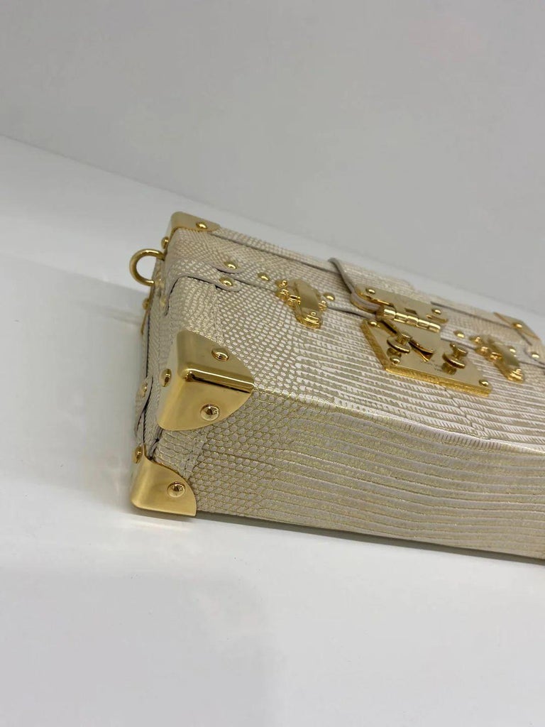 Louis Vuitton Petite Malle Lizard Gold For Sale at 1stDibs