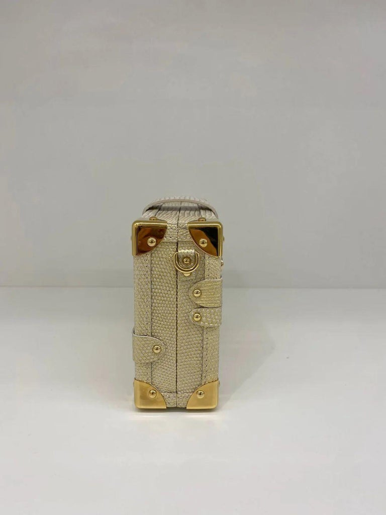 Louis Vuitton Petite Malle Lizard Gold For Sale at 1stDibs