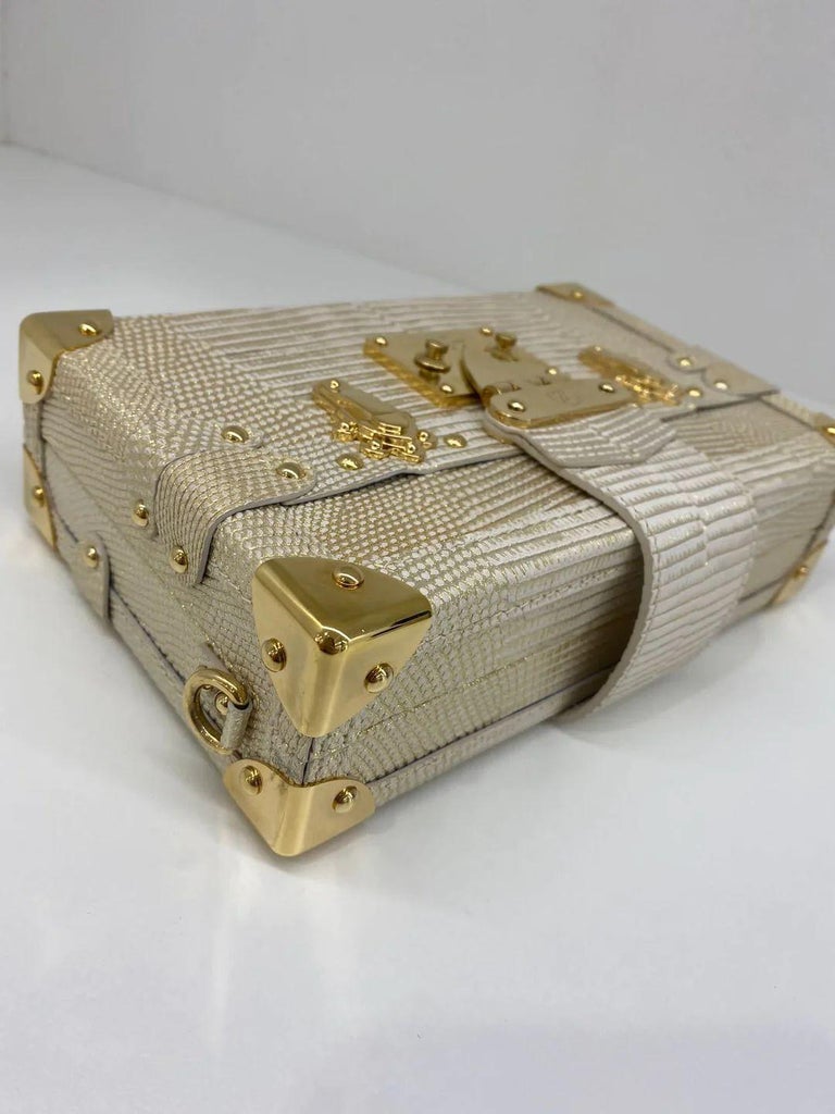 Louis Vuitton Petite Malle Lizard Gold For Sale at 1stDibs
