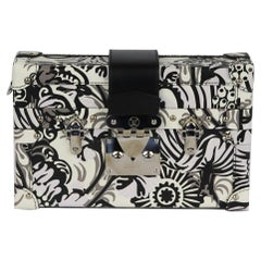 Louis Vuitton Petite Malle Medium Floral Emboosed Leather Clutch