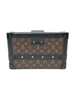 Louis Vuitton Petite Malle Monogram Canvas Hard Trunk Crossbody Gold HW Bag