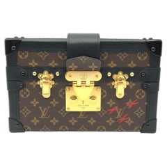 Louis Vuitton Petite Malle Monogram Canvas Hard Trunk Crossbody Gold HW Bag