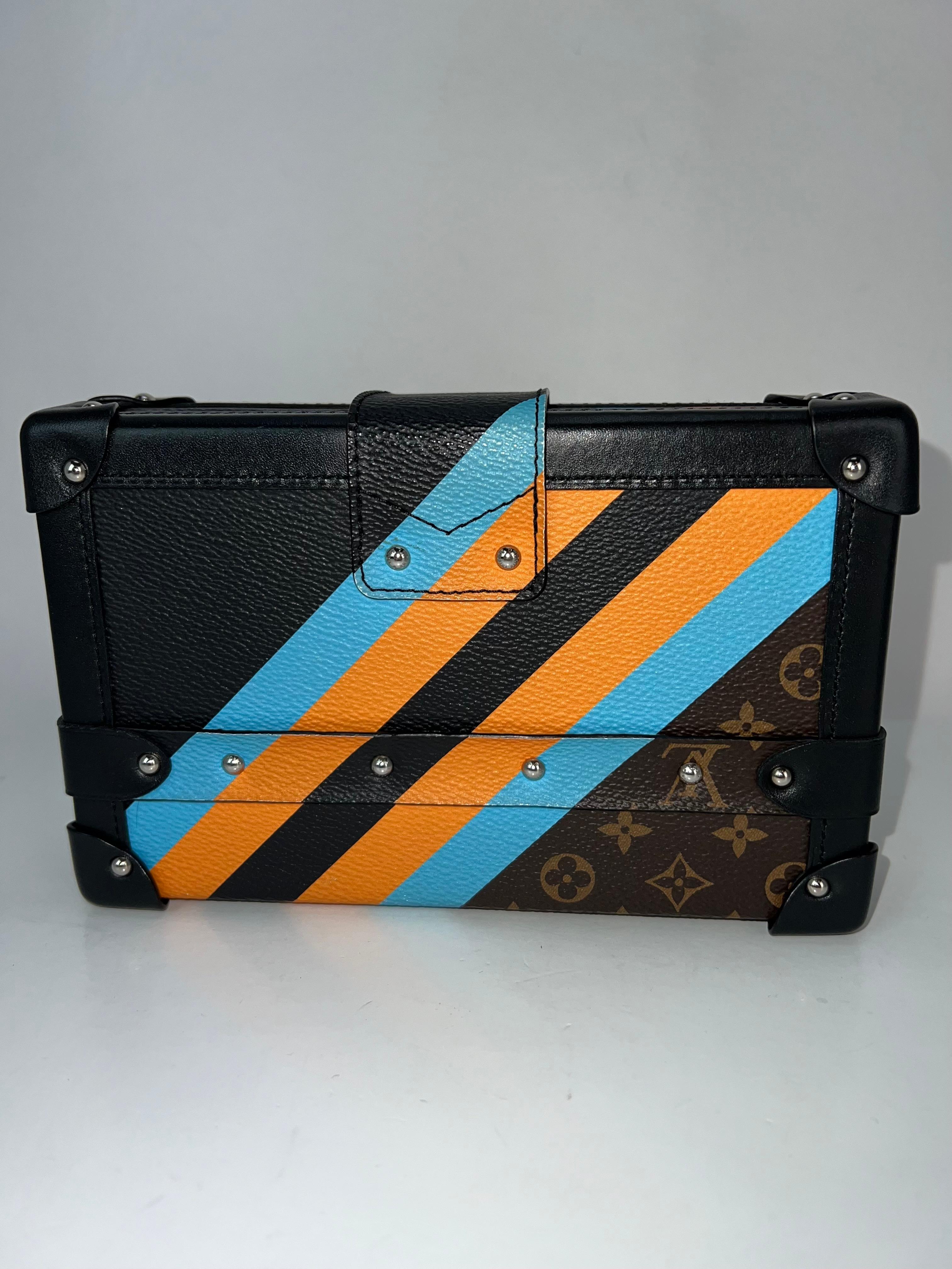 Louis Vuitton Petite Malle Monogram Malletage Crossbody Clutch Bag 10