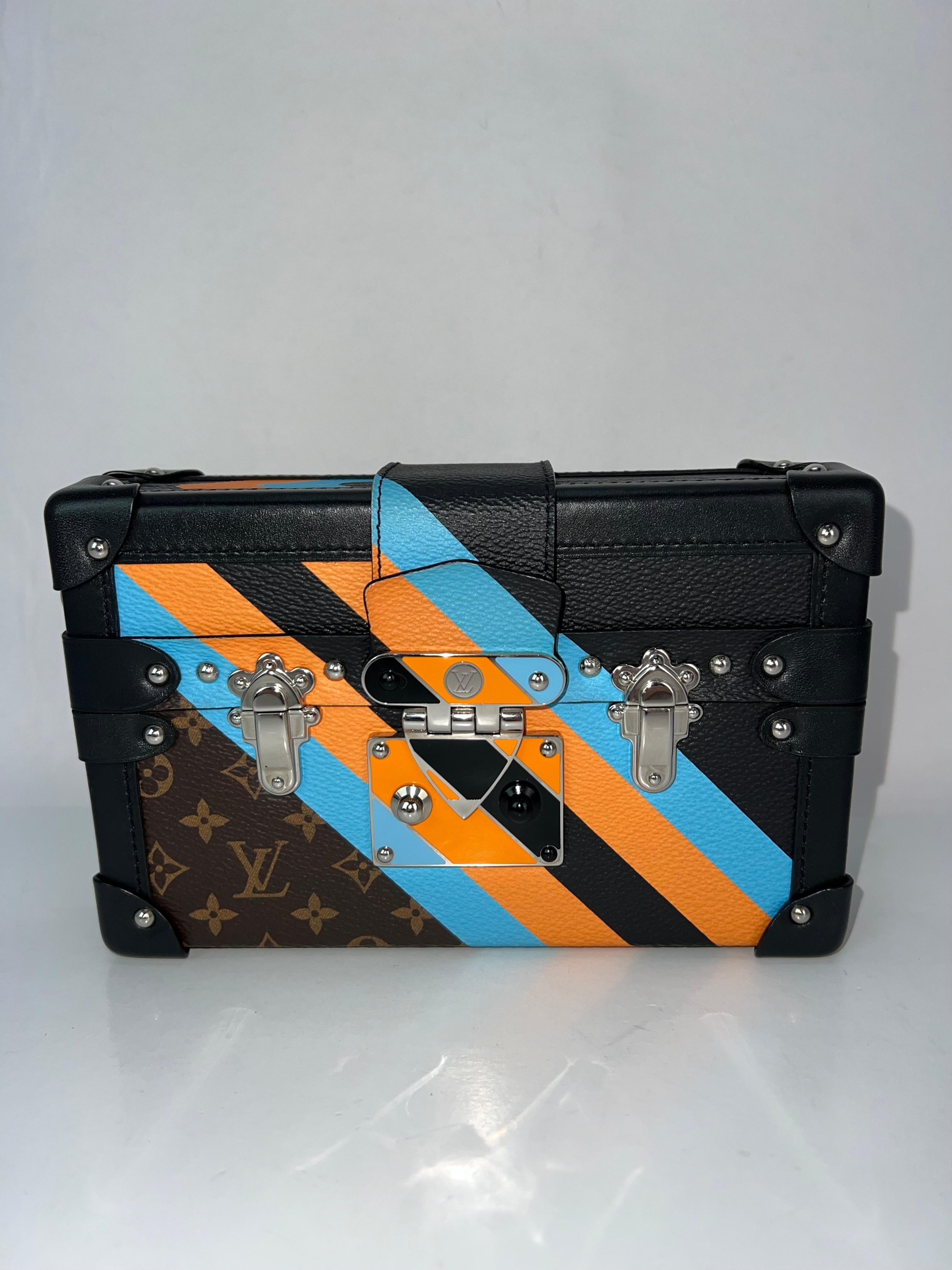 Louis Vuitton Petite Malle Monogram Malletage Crossbody Clutch Bag 11