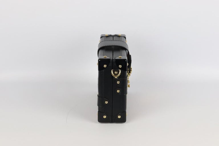 Louis Vuitton Petite Malle Small Sequined Leather Clutch For Sale at