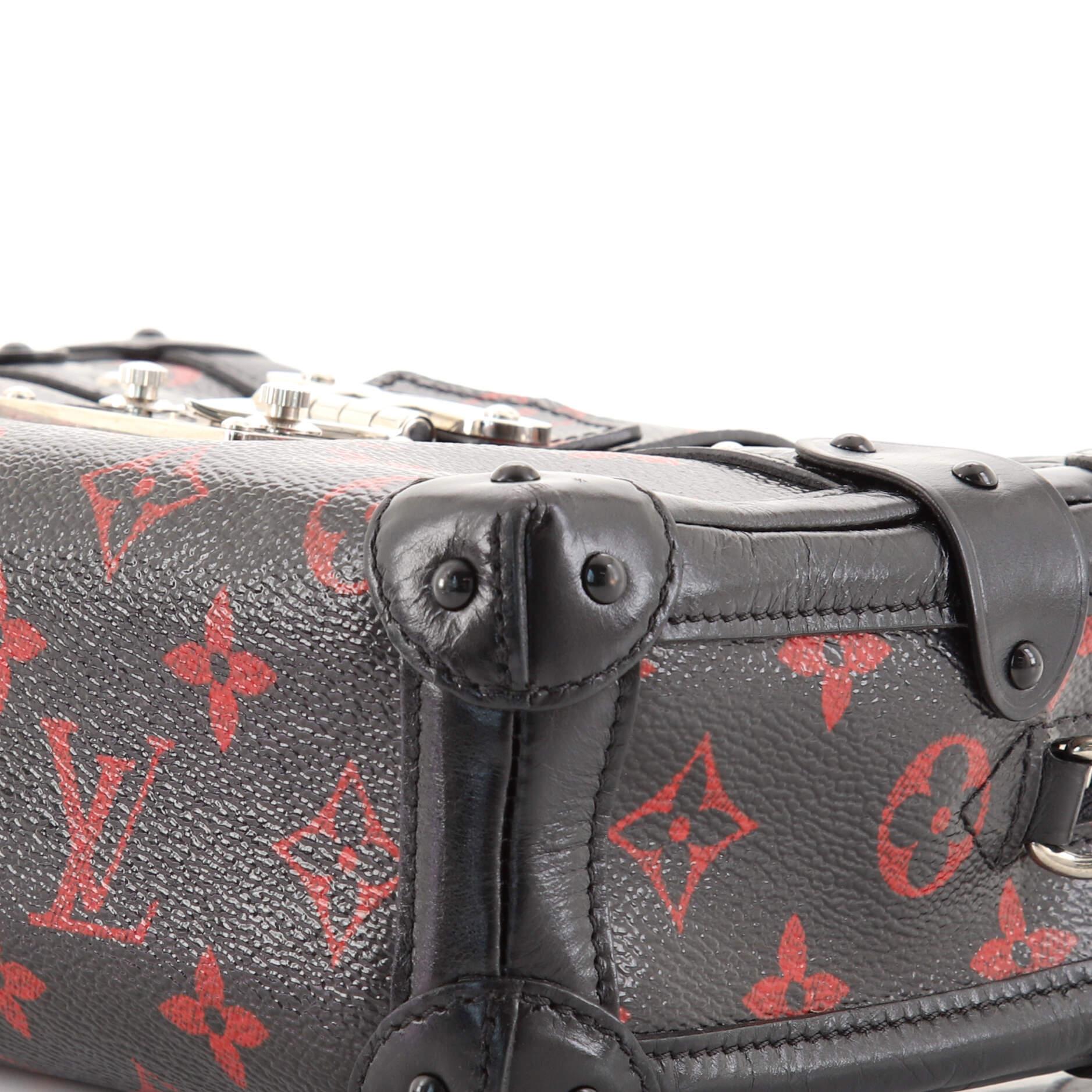 Black Louis Vuitton Petite Malle Soft Handbag Limited Edition Monogram Infrarouge MM