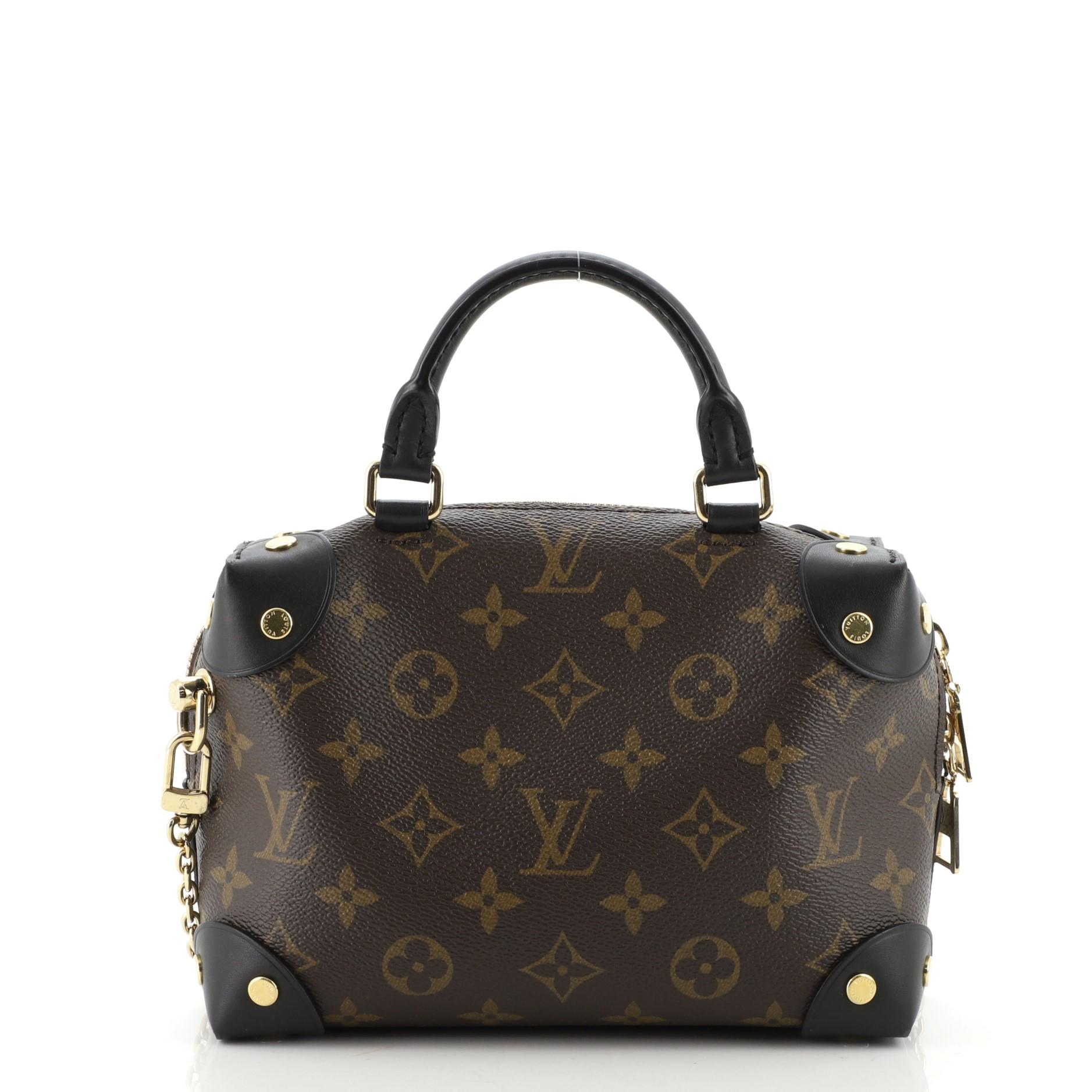 Black Louis Vuitton Petite Malle Souple Handbag Monogram Canvas
