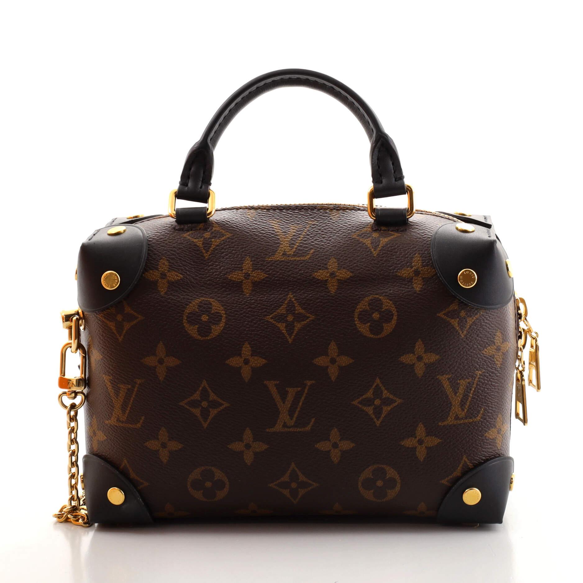 Black Louis Vuitton Petite Malle Souple Handbag Monogram Canvas