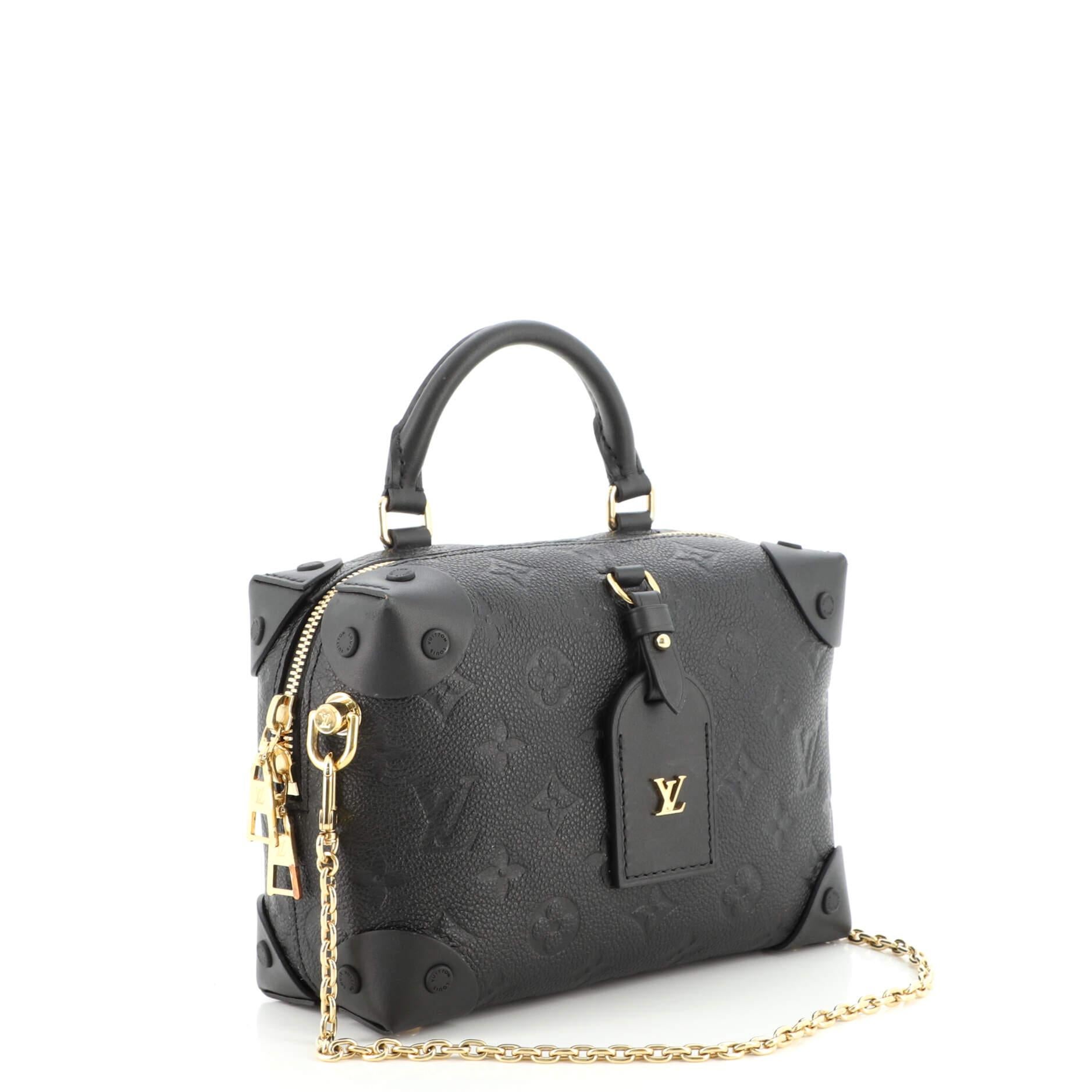 Louis Vuitton Petite Malle Souple Handtasche mit Monogramm aus Empreinte Leder (Schwarz)