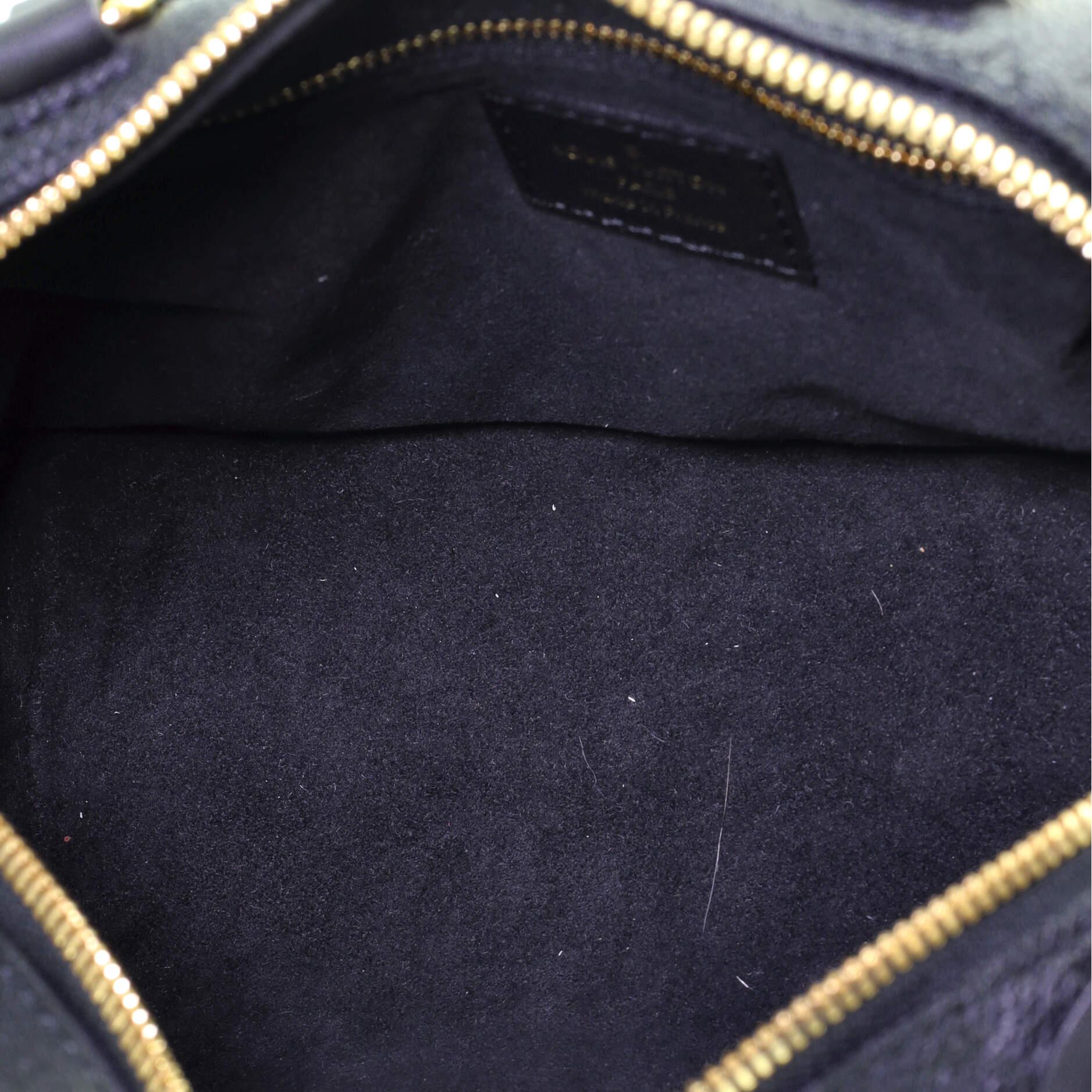 Black Louis Vuitton Petite Malle Souple Handbag Monogram Empreinte Leather
