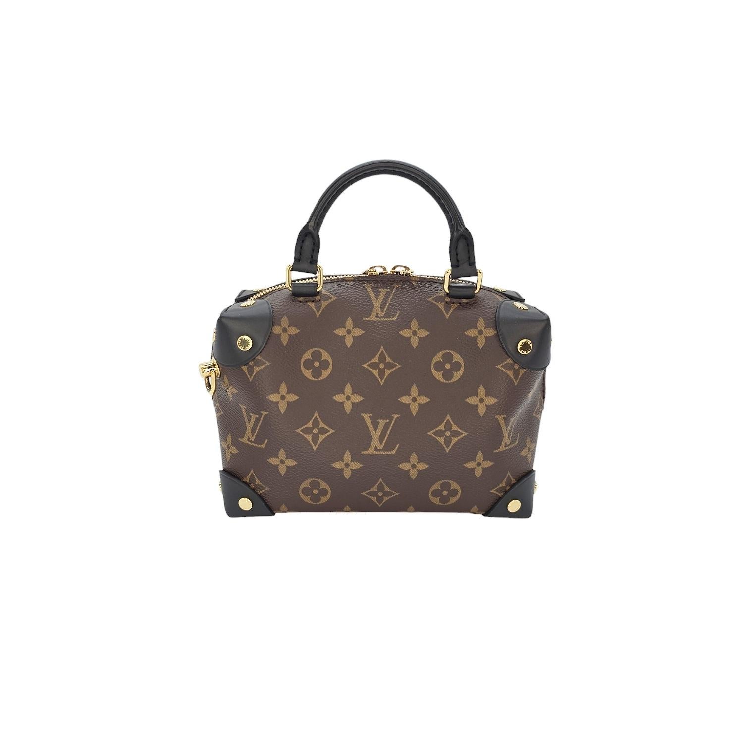 Black Louis Vuitton Petite Malle Souple Top Handle Bag For Sale