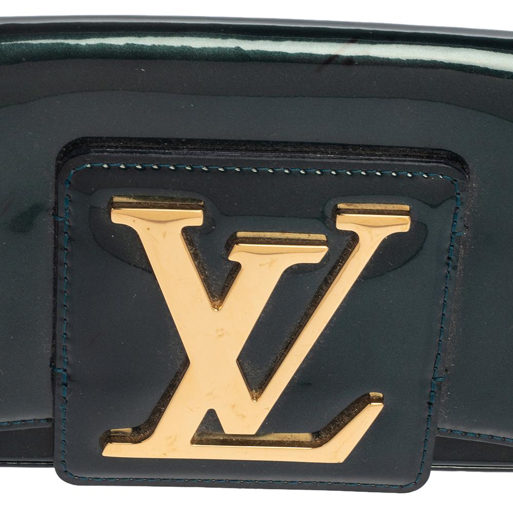 Louis Vuitton Petroleum Green Vernis Sobe Clutch 5