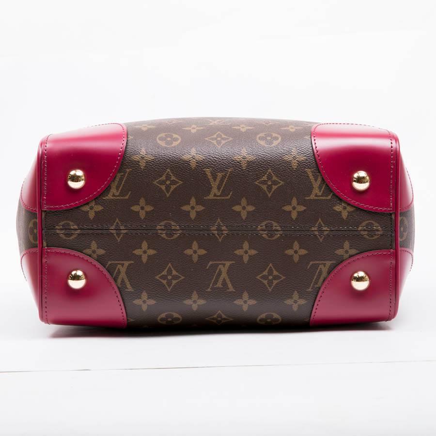 Pink LOUIS VUITTON 'Phénix' Bag in Brown Monogram Coated Canvas and Fuchsia Leather