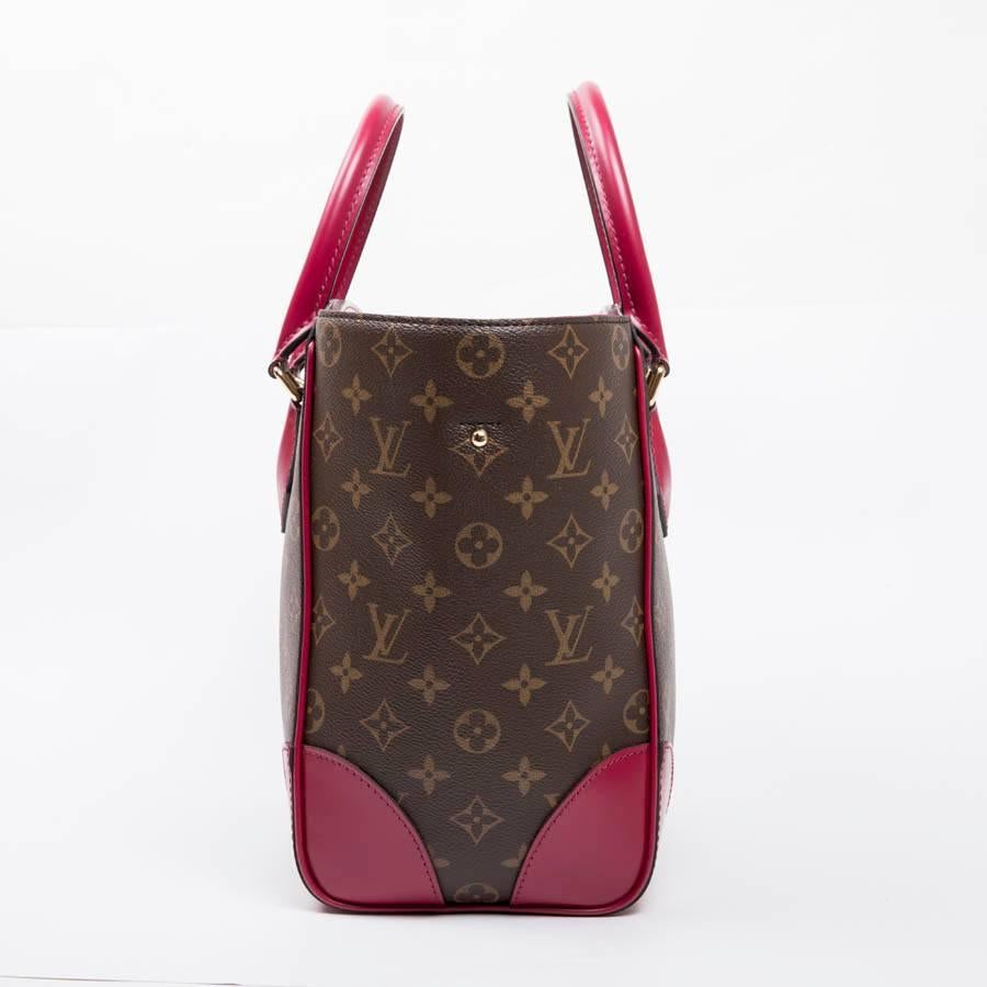 LOUIS VUITTON 'Phénix' Bag in Brown Monogram Coated Canvas and Fuchsia Leather In New Condition In Paris, FR