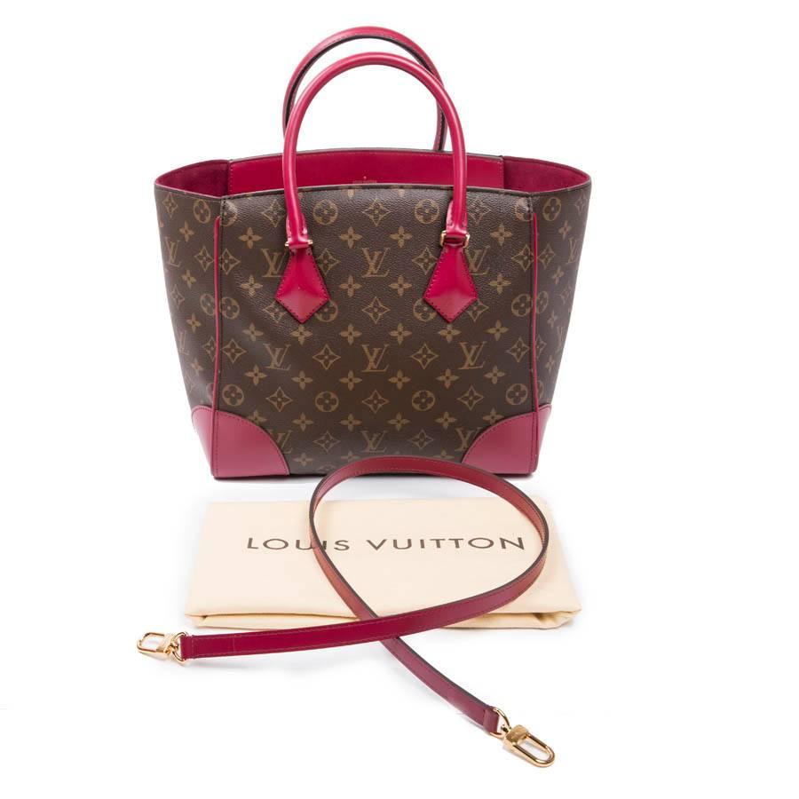 LOUIS VUITTON 'Phénix' Bag in Brown Monogram Coated Canvas and Fuchsia Leather 4