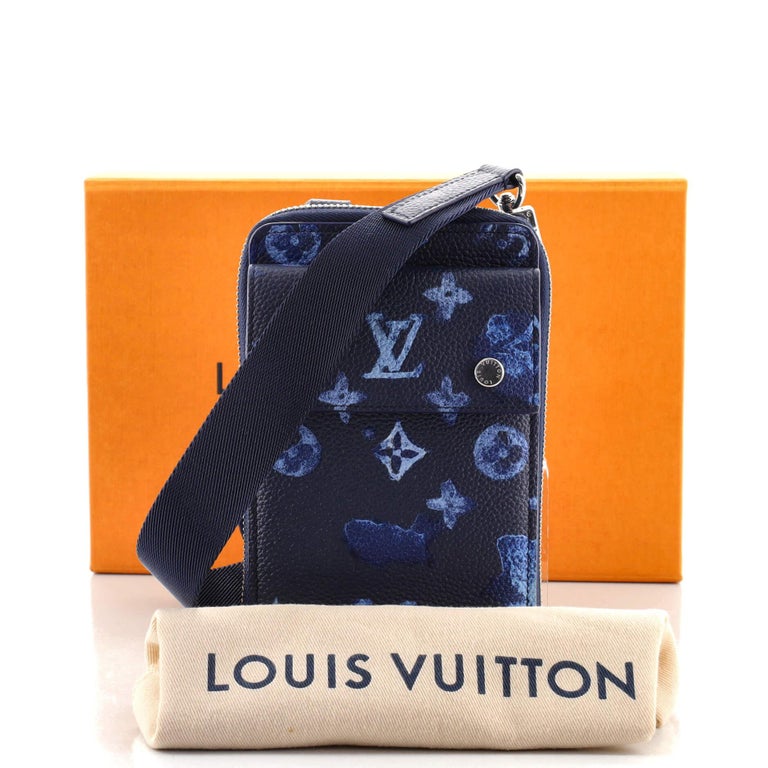 Louis Vuitton Watercolor Ink Blue Monogram Logo Pochette Pocket