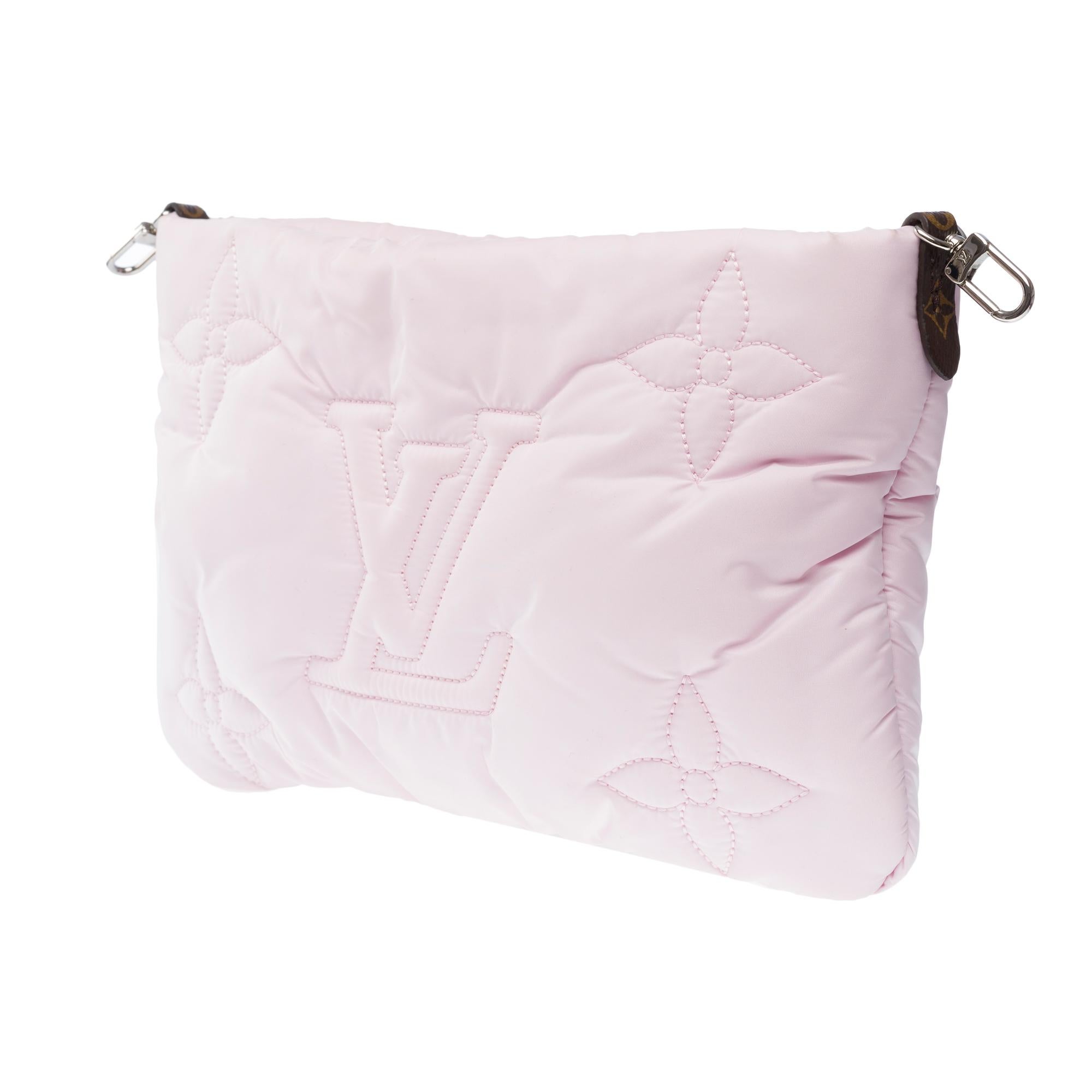 Louis Vuitton Pillow capsule Pochette & Wallet shoulder bag in Pink nylon, SHW For Sale 2