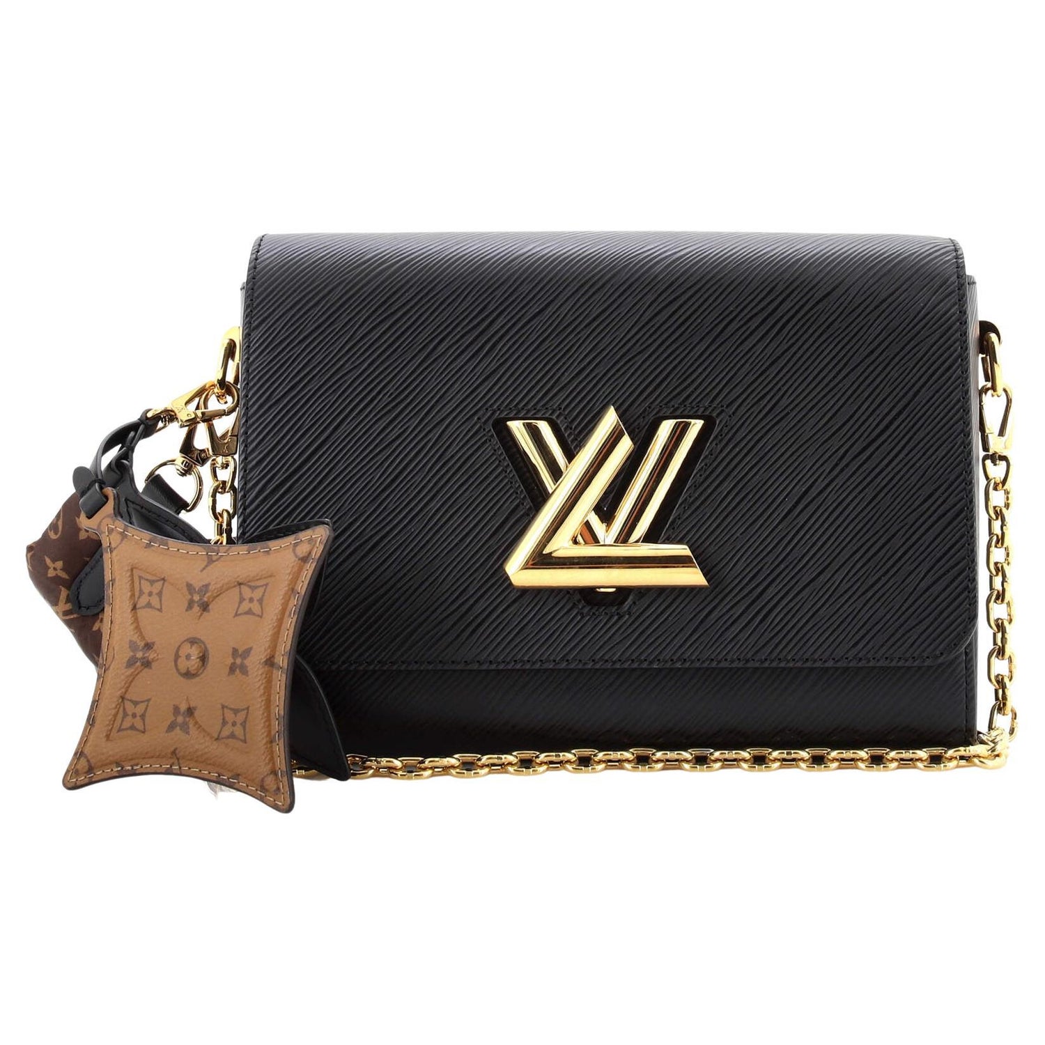 Louis Vuitton Blue Denim Aztec EPI Leather Twist Wallet on Chain Bag
