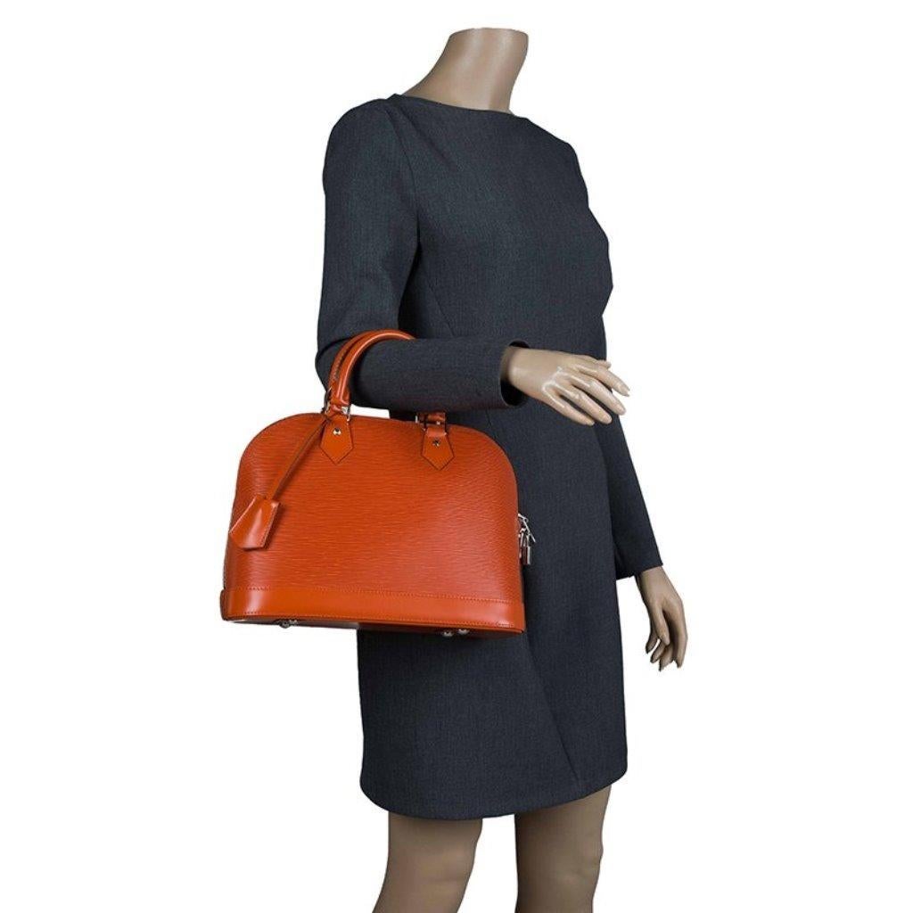 Orange Louis Vuitton Piment Epi Leather Alma PM Bag