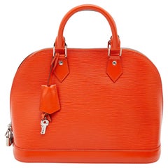 Louis Vuitton - Authenticated Alma BB Handbag - Leather Orange Plain For Woman, Never Worn