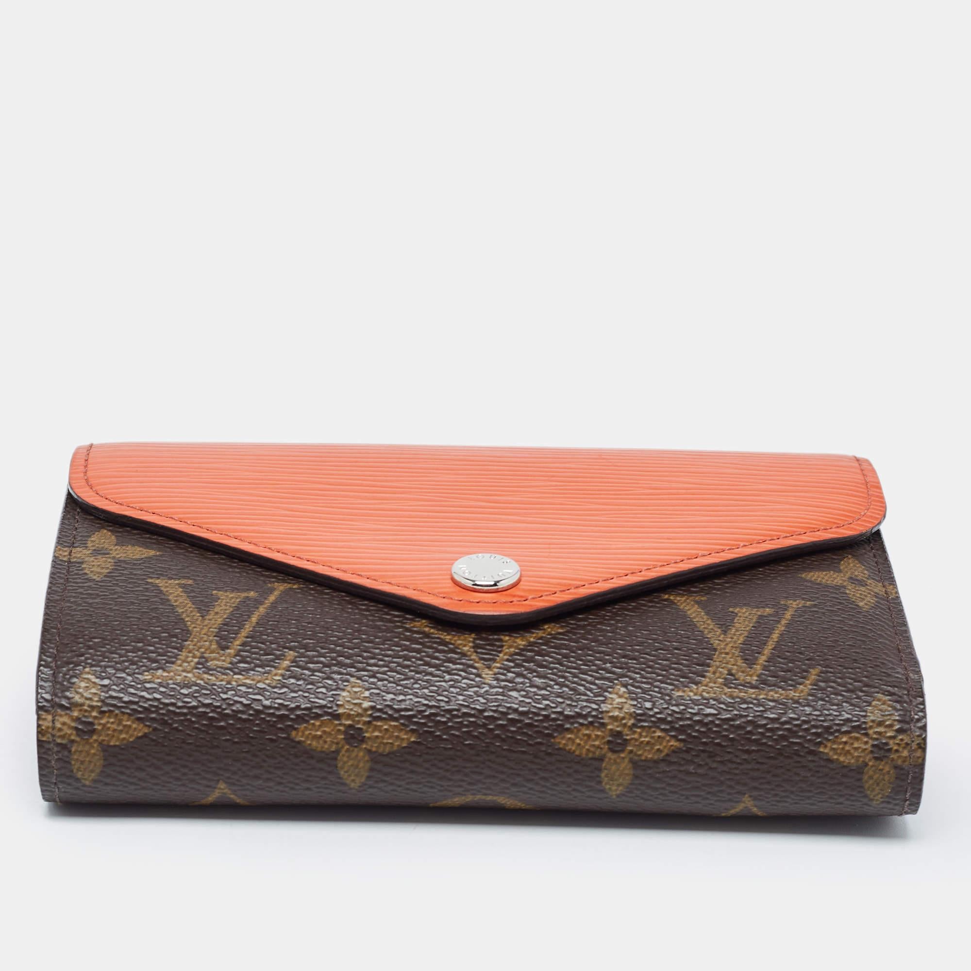 Brown Louis Vuitton Piment Epi Leather and Monogram Canvas Marie-Lou Compact Wallet