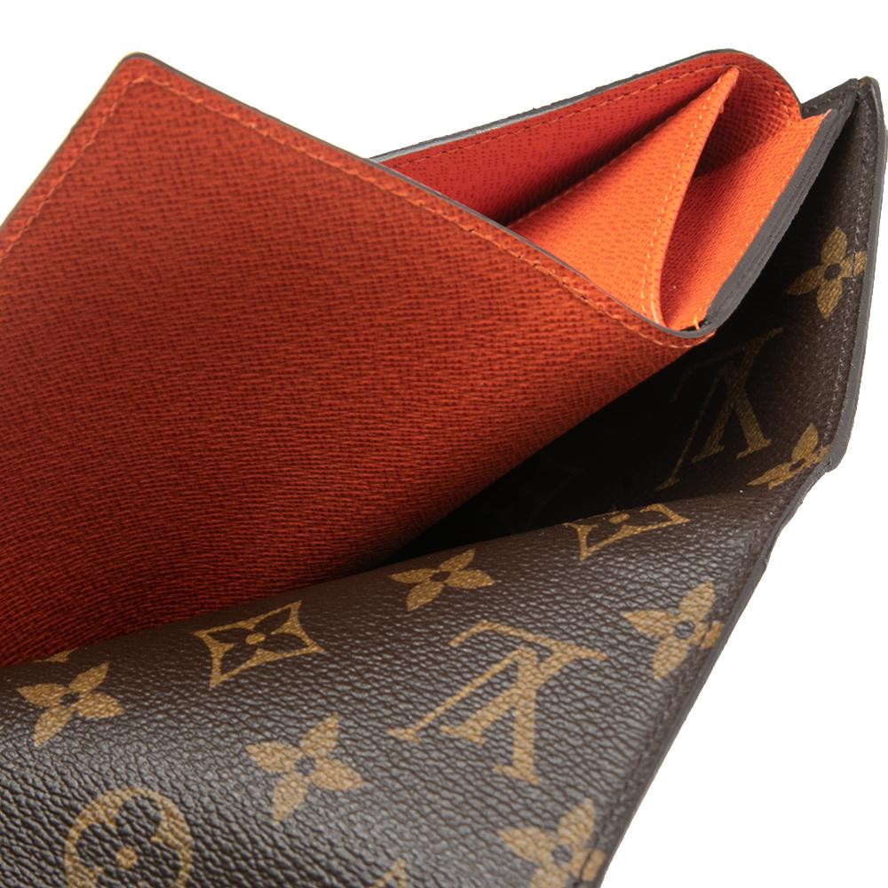 Louis Vuitton Piment Epi Leather and Monogram Canvas Marie-Lou Compact Wallet In Good Condition In Dubai, Al Qouz 2