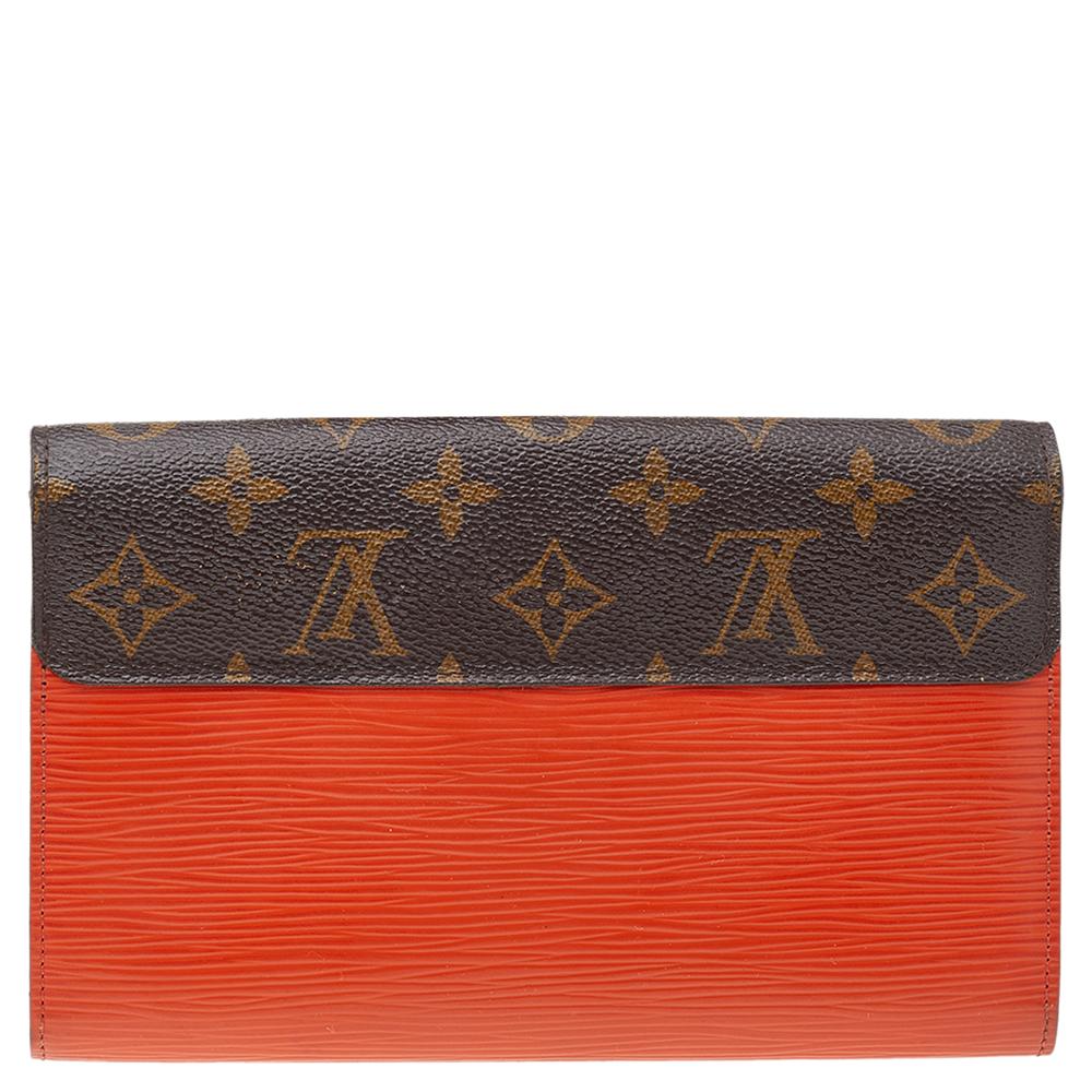 Louis Vuitton Piment Epi Leather And Monogram Canvas Marie Rose Clutch Wallet 3