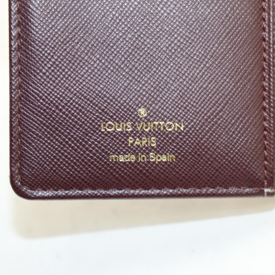 Louis Vuitton Pink 872104 Monogram Mini Lin Diary Cover Agenda Pm Bordeaux In Good Condition In Dix hills, NY