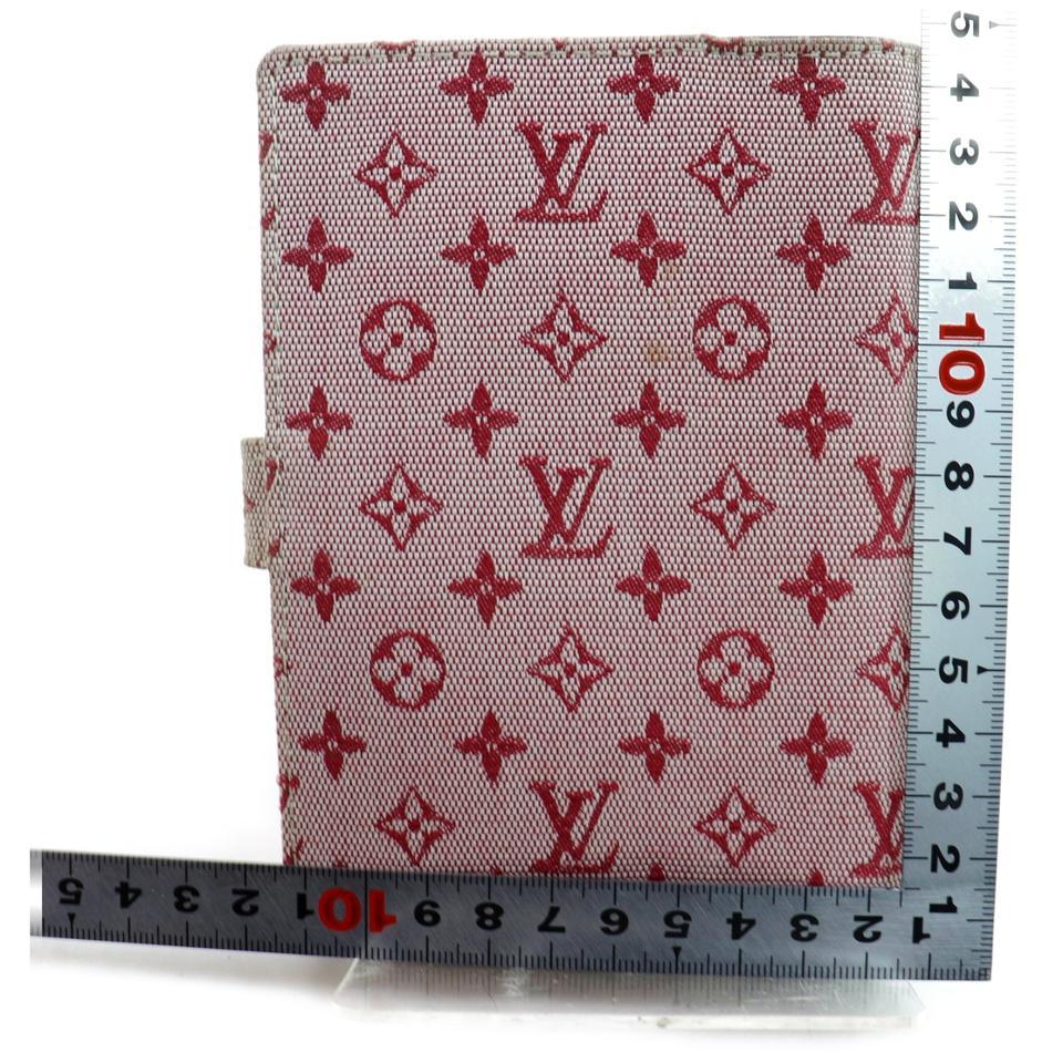 Women's Louis Vuitton Pink 872104 Monogram Mini Lin Diary Cover Agenda Pm Bordeaux