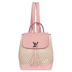 Louis Vuitton Pink Beige Perforated Leather Lockme Backpack