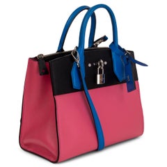 LOUIS VUITTON pink black blue leather 2016 CITY STEAMER PM Tote Bag