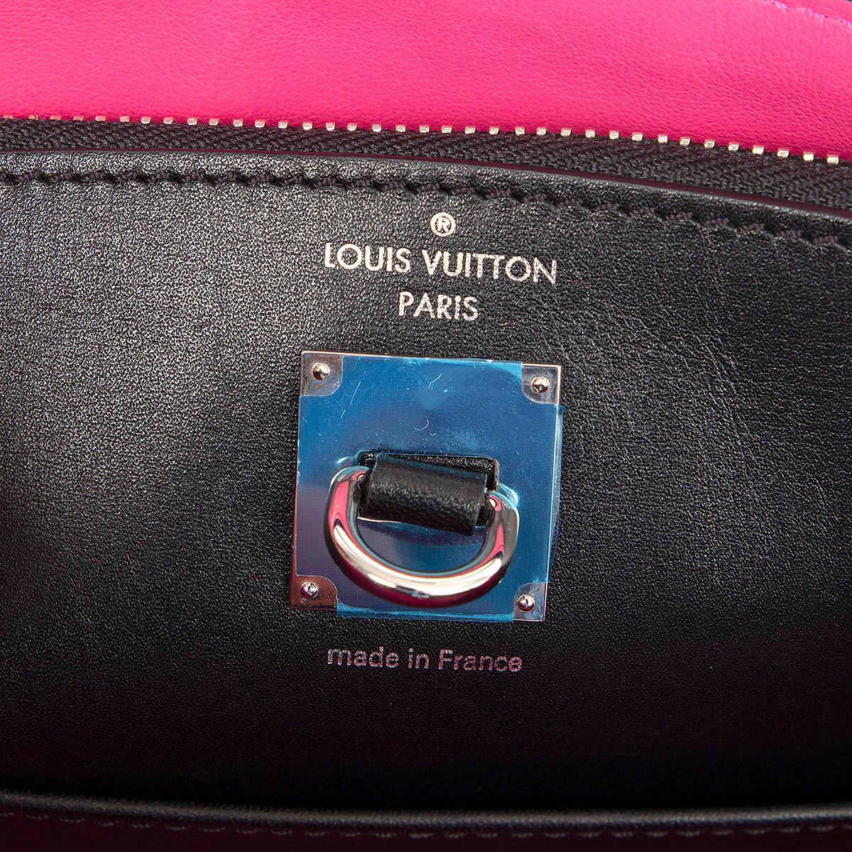 LOUIS VUITTON pink black blue leather 2016 CITY STEAMER PM Tote Bag In Good Condition In Zürich, CH