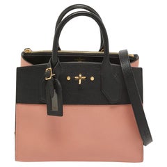 Louis Vuitton Pink/Black Leather City Steamer PM Bag