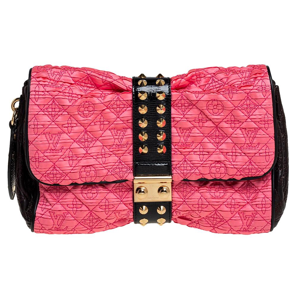 Louis Vuitton Pink/Black Monogram Satin and Vernis Limited Edition Coquette Poch
