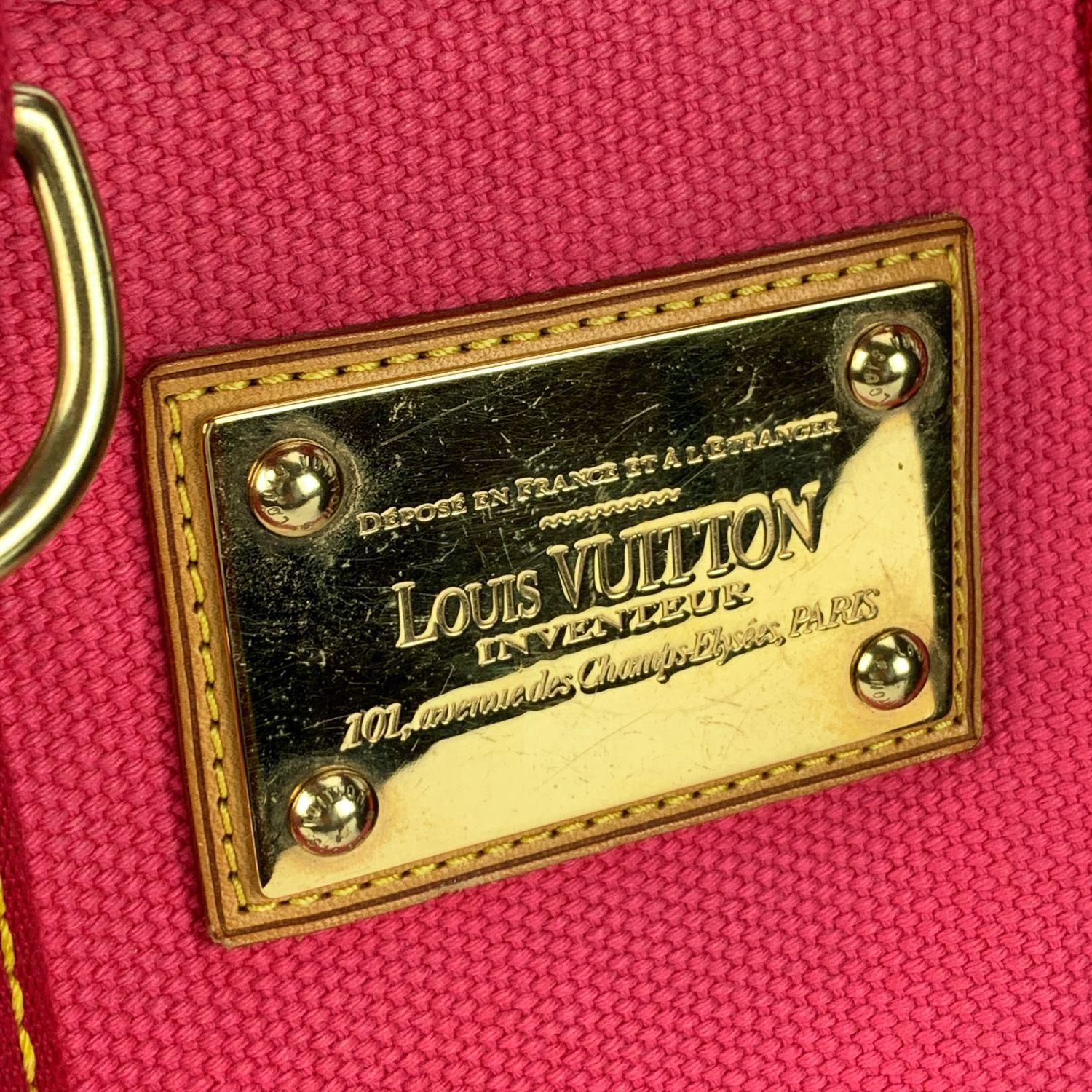Louis Vuitton Pink Canvas Antigua PM Tote Bag Handbag In Good Condition In Rome, Rome