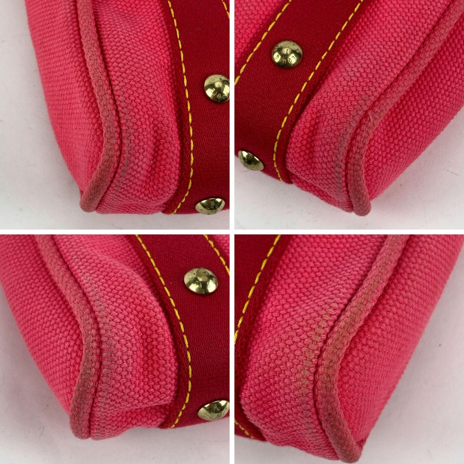 Louis Vuitton Pink Canvas Antigua PM Tote Bag Handbag 1