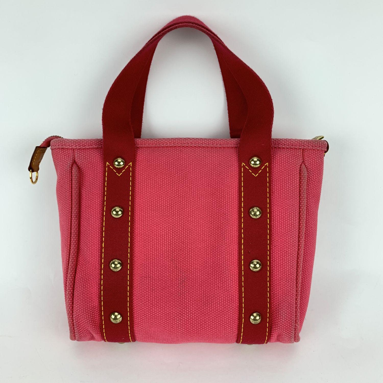 Louis Vuitton Pink Canvas Antigua PM Tote Bag Handbag 3