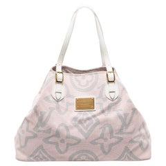 Louis Vuitton White and Purple Monogram Tahitienne Cabas PM, 9