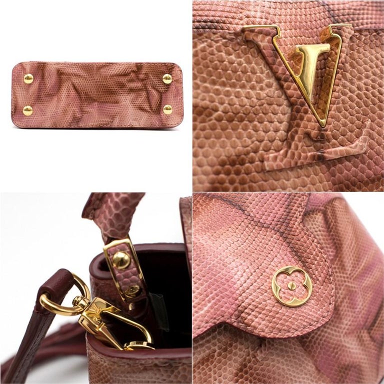 Louis Vuitton Pink Capucines Mini Lizard Bag 20cm at 1stDibs