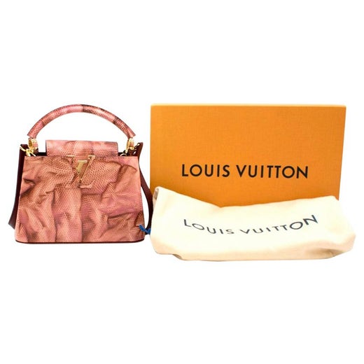 Louis Vuitton Capucines Mini, Neon Pink and Lime Green Taurillon Leather,  Preowned in Box CMA001