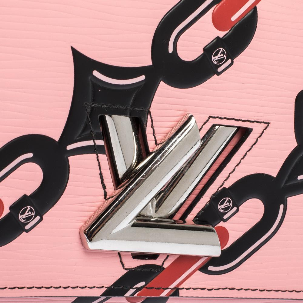 Louis Vuitton Pink Chain Flower Epi Leather Twist Wallet on Chain 7