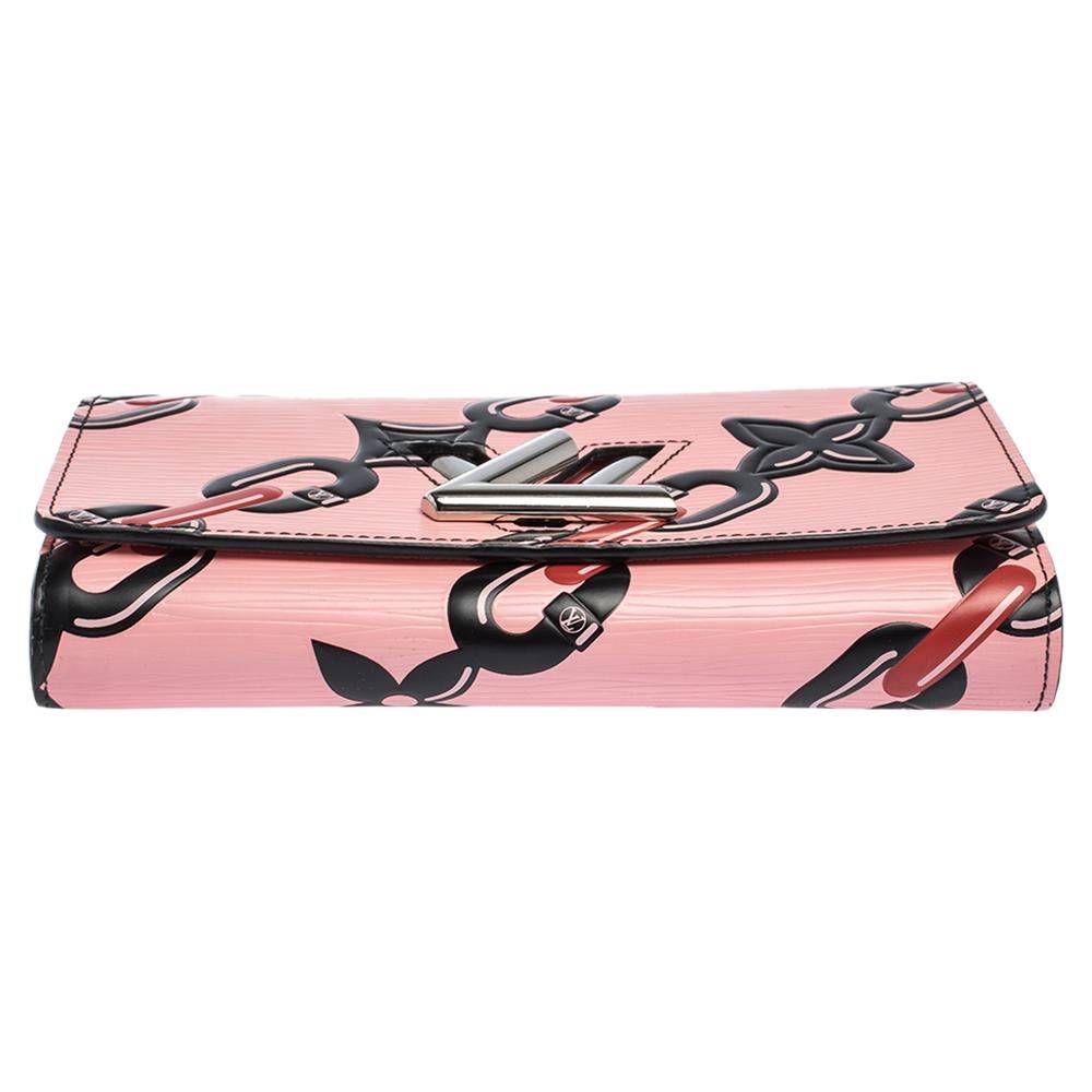 Louis Vuitton Pink Chain Flower Epi Leather Twist Wallet on Chain 1