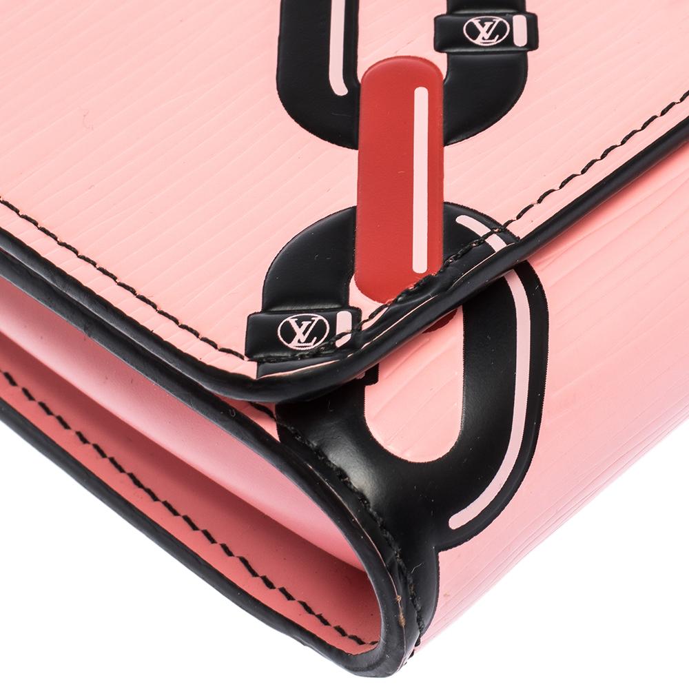 Louis Vuitton Pink Chain Flower Epi Leather Twist Wallet on Chain 2