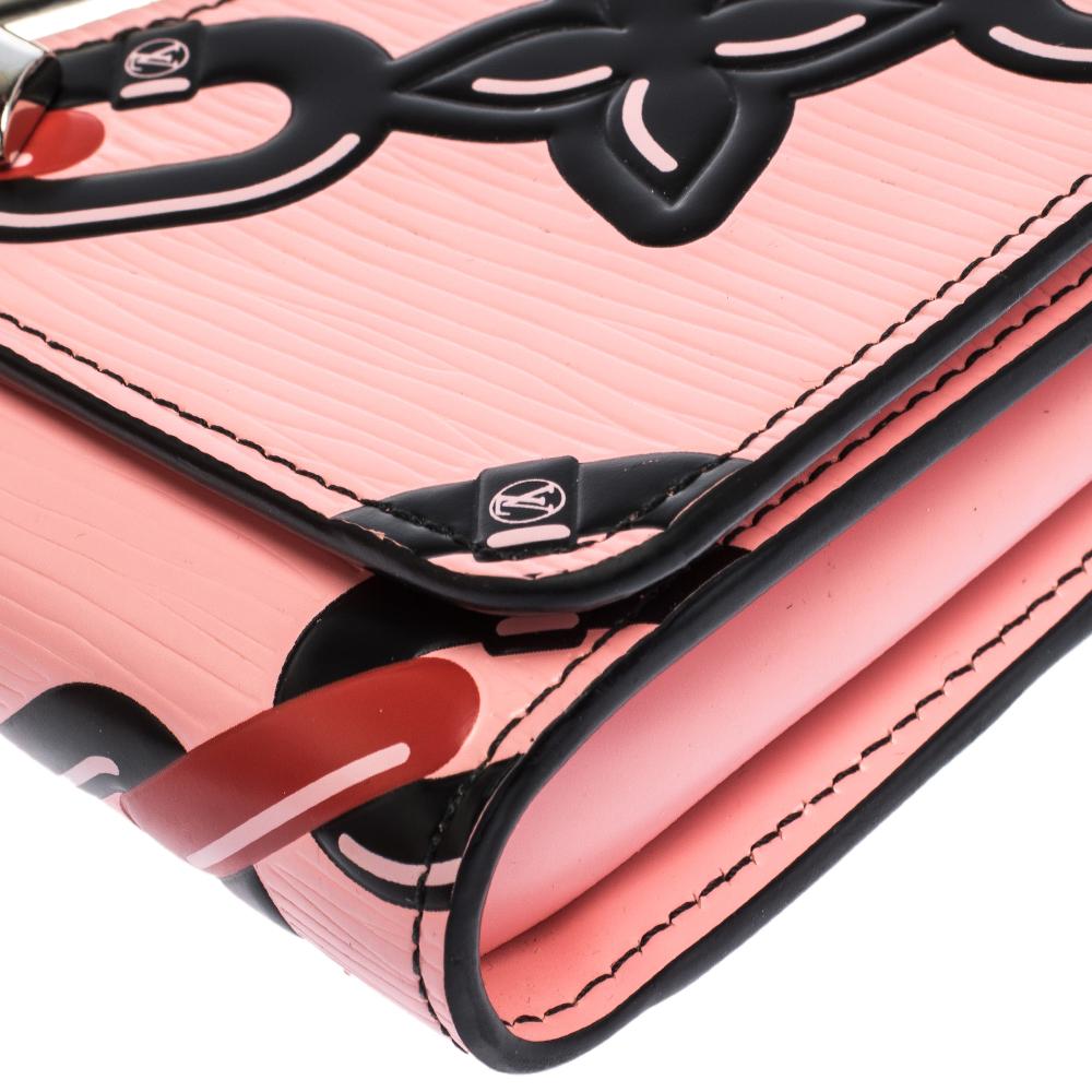 Louis Vuitton Pink Chain Flower Epi Leather Twist Wallet on Chain 3
