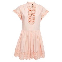 Rosa Baumwoll-Minikleid von Louis Vuitton mit Frilled, M